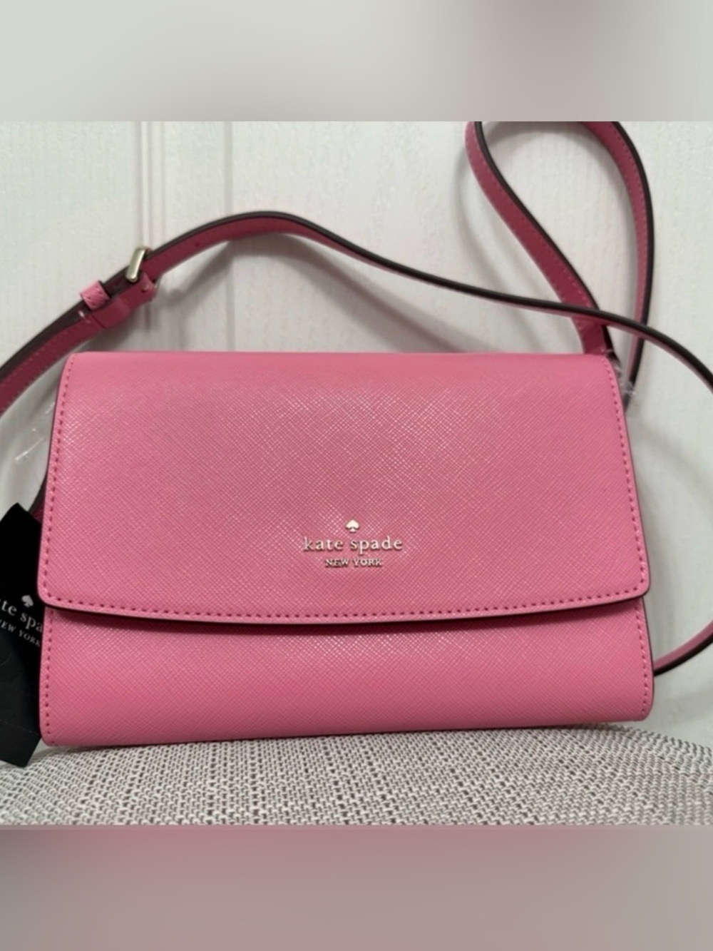 Kate Spade Perry Saffiano Leather in Blossom Pink Crossbody Bag